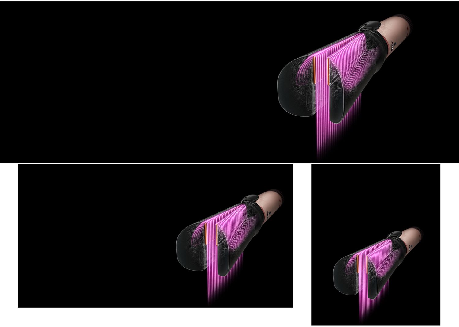 Dyson Air straightener 2x attachment with graphics showing the airflow through the arms.
