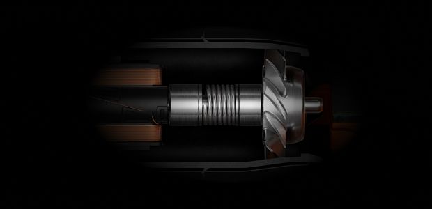 Cutaway showing the powerful Gen2 motor inside the Dyson Airwrap Co-anda2x multi-styler and dryer.