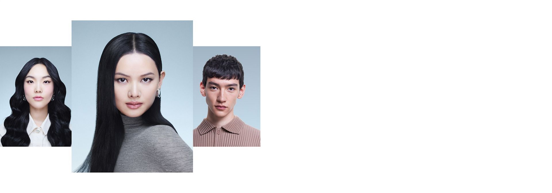 A range of models with different hair styles.