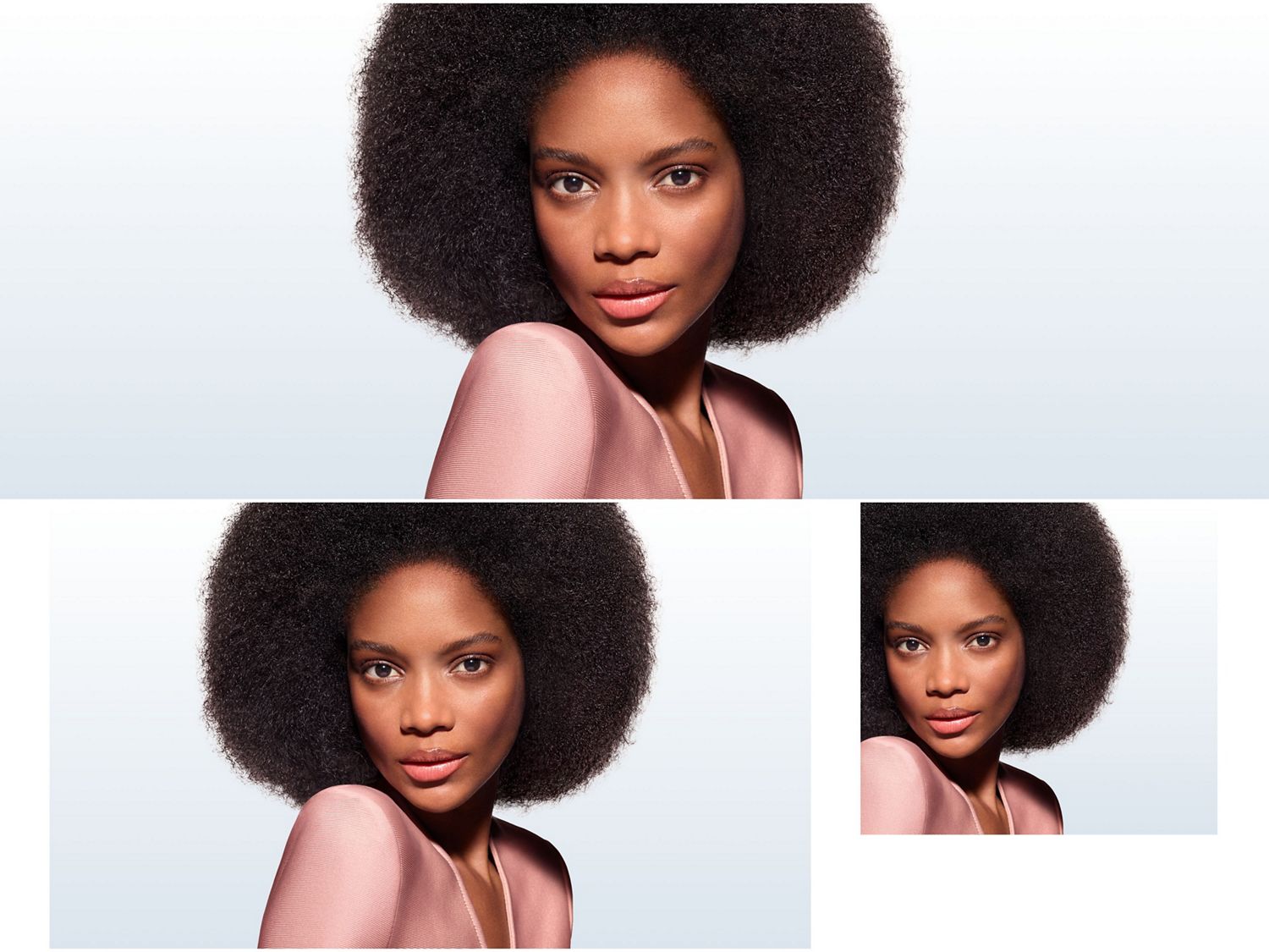 Model with hair styled using the Dyson Airwrap Co-anda2x multi-styler and dryer.