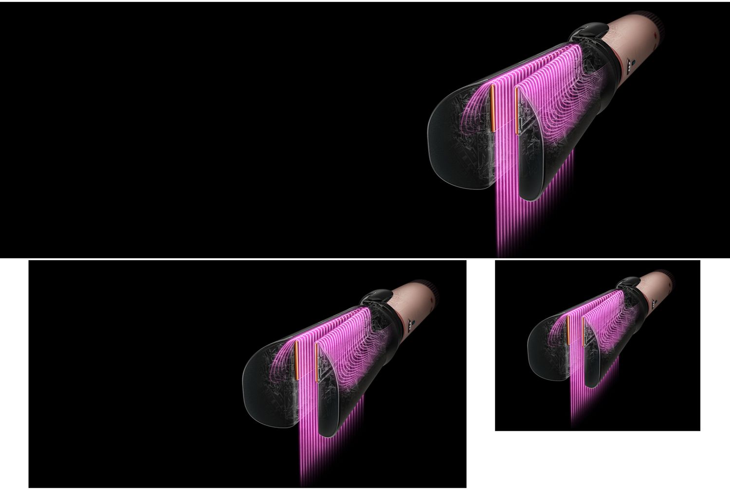 Dyson Air straightener 2x attachment with graphics showing the airflow through the arms.