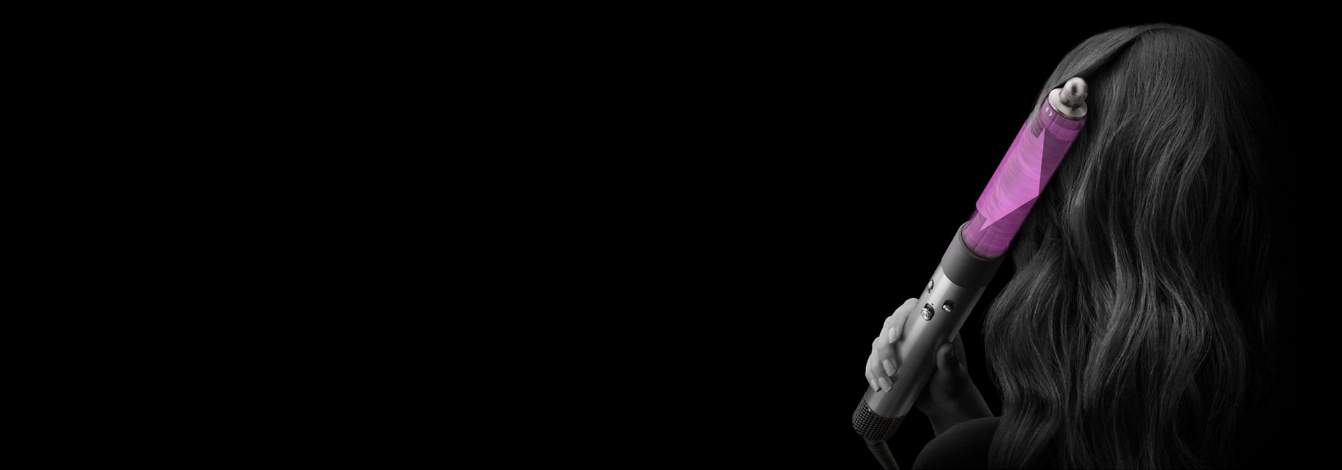 Model using re-engineered Dyson Airwrap barrel with Enhanced Coanda effect