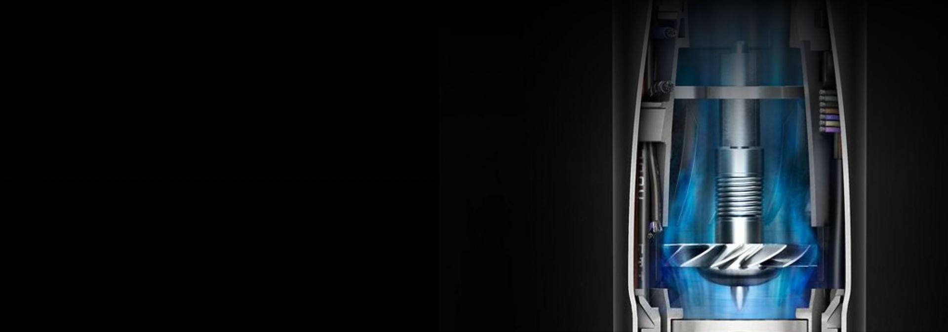 Cutaway of the motor within an Airwrap multi-styler and dryer.