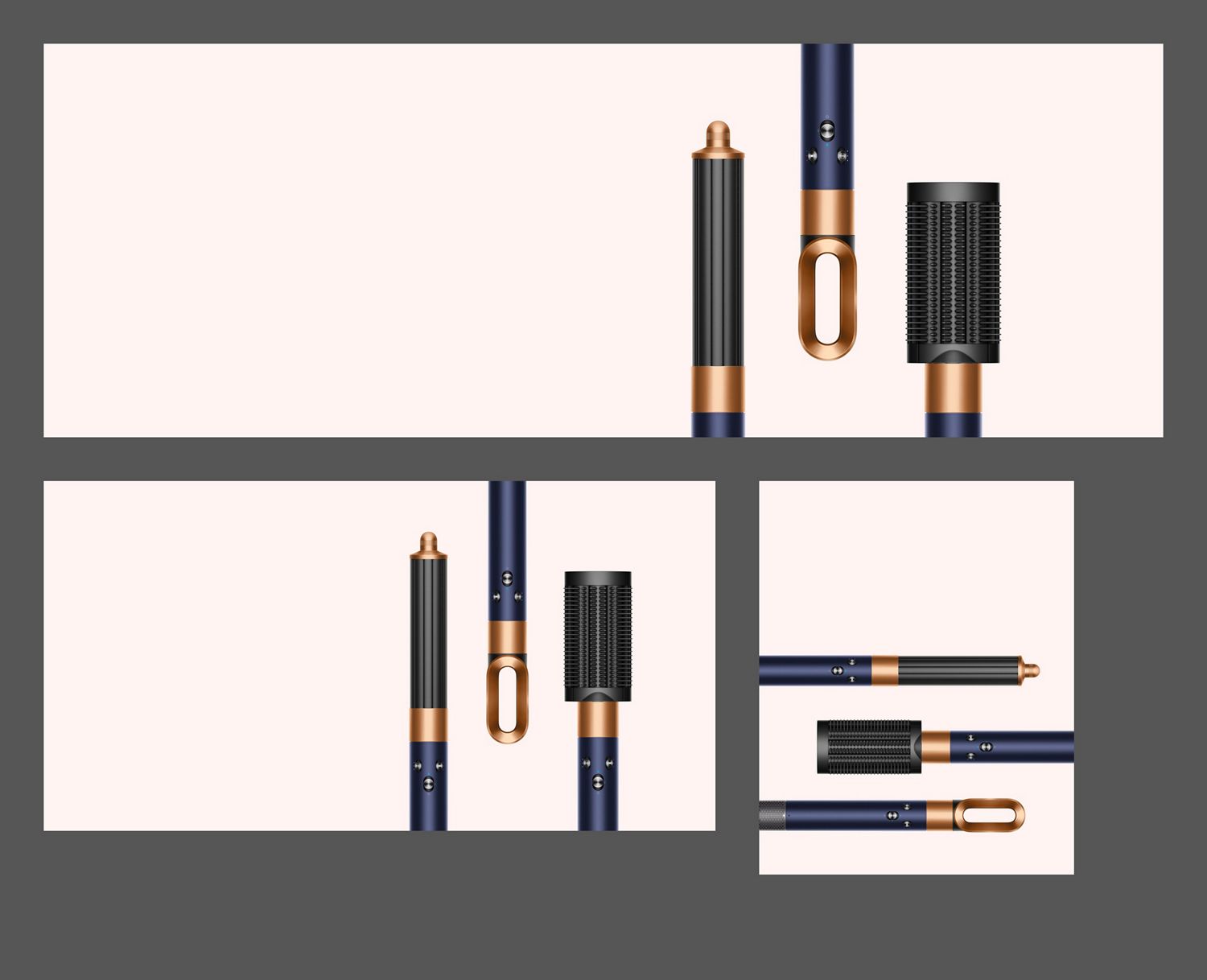 A range of Dyson Airwrap Origin attachments.