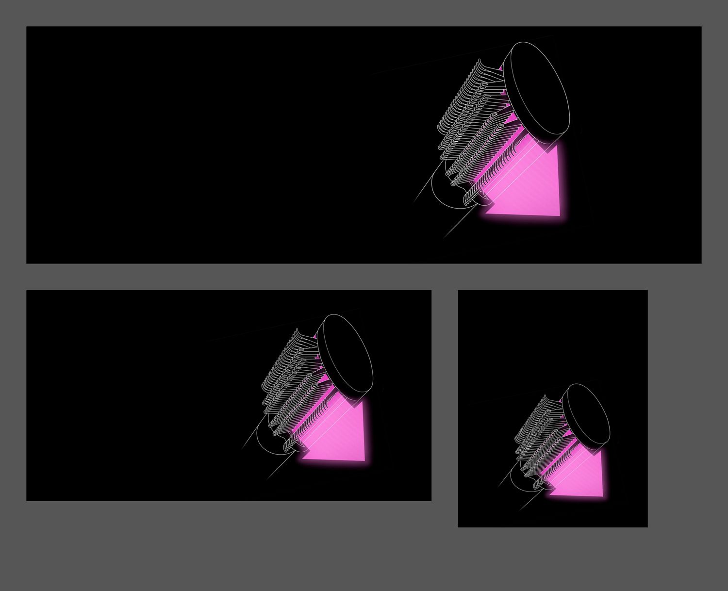 Pink graphics show the airflow through the Anti-snag loop brush.