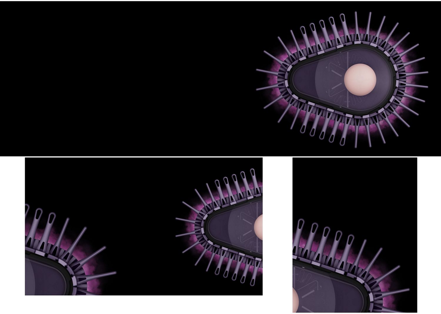 Anti-snag loop bristles on the Dyson Airsmooth styling brush.