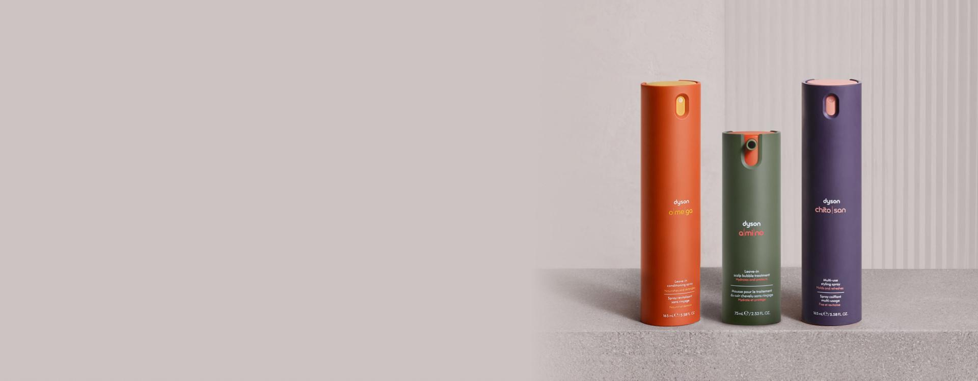 A range of Dyson Hair care products.