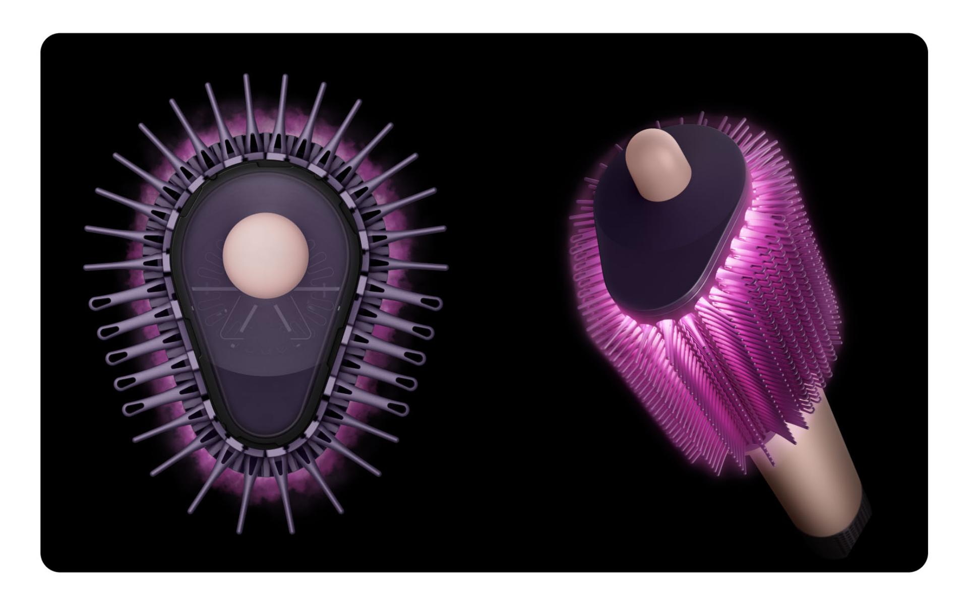 Dyson Air Smooth Brush Inner workings of the bristles on the Airsmooth styling brush