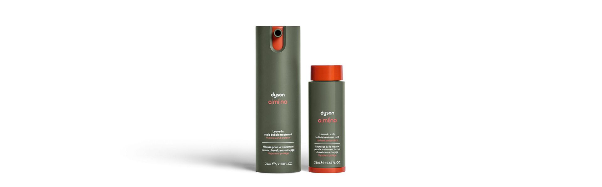 Dyson Amino leave-in scalp bubble treatment and refill.