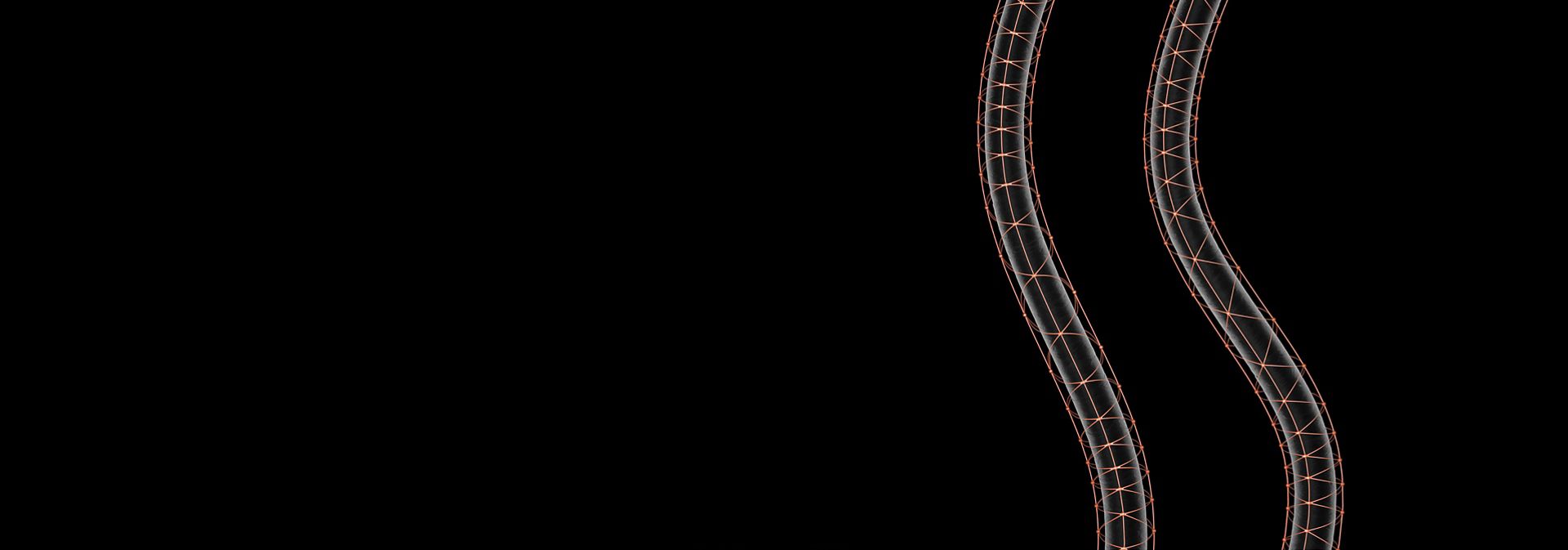 Microscopic close-up of hair strands surrounded by delicate golden web-like structures.