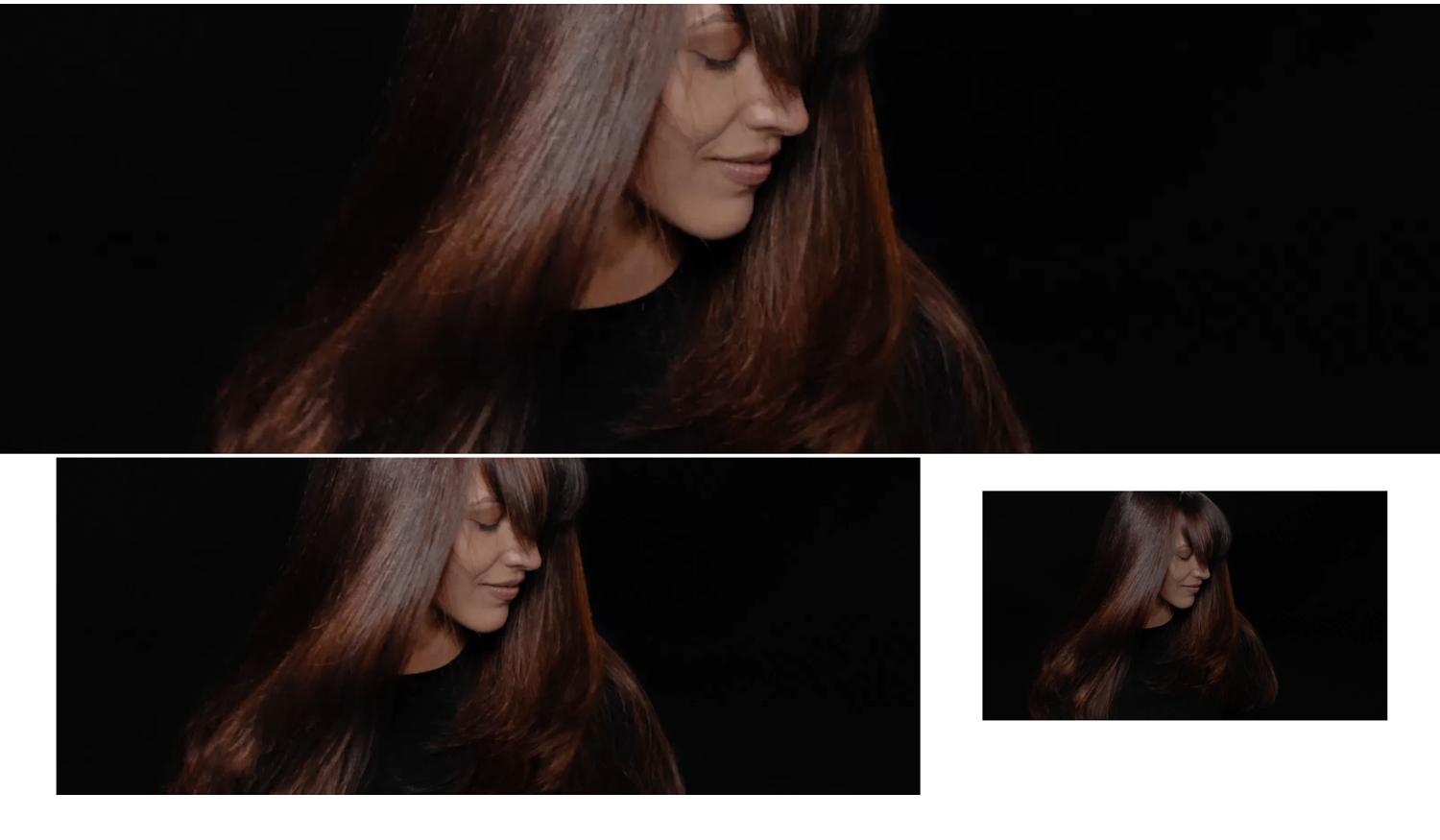 A model shows off her hair styled with Dyson Chitosan products.