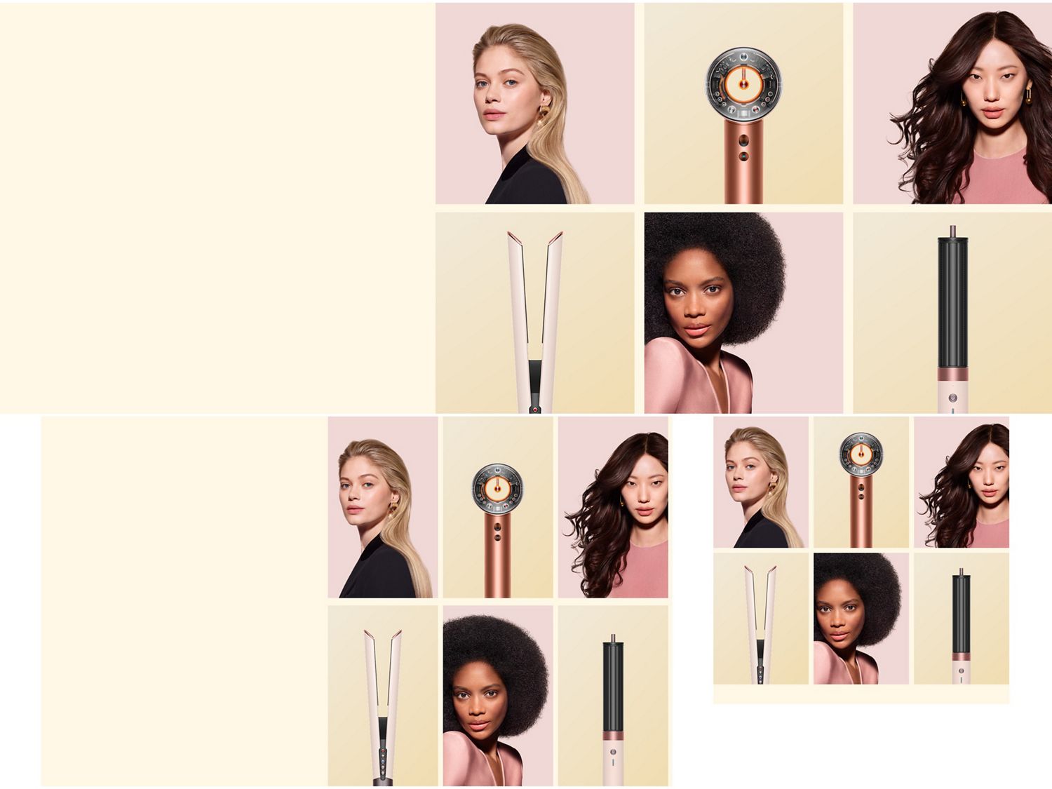 Dyson Beauty devices in the new Ceramic apricot colourway.