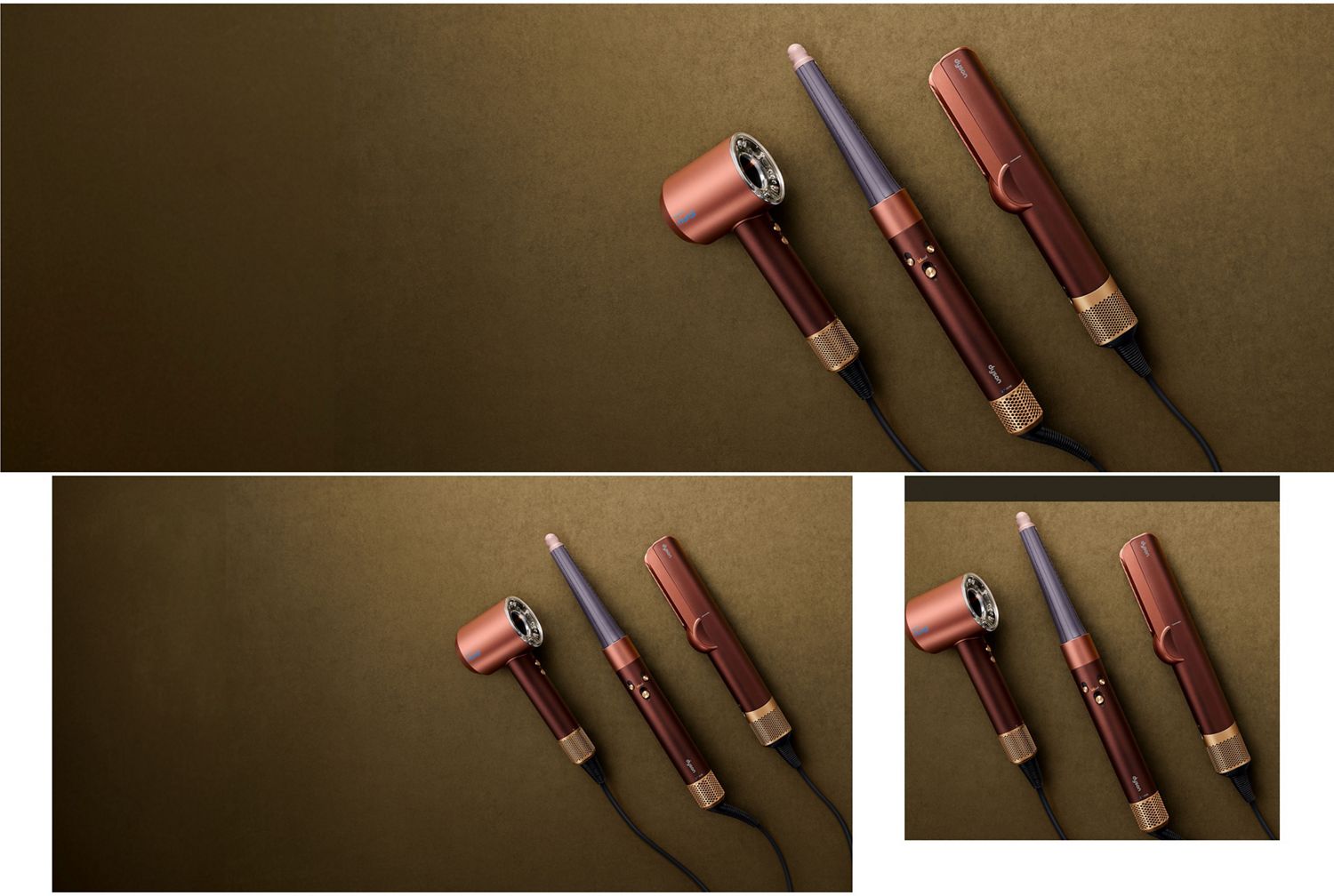 A range of Dyson hair care devices.