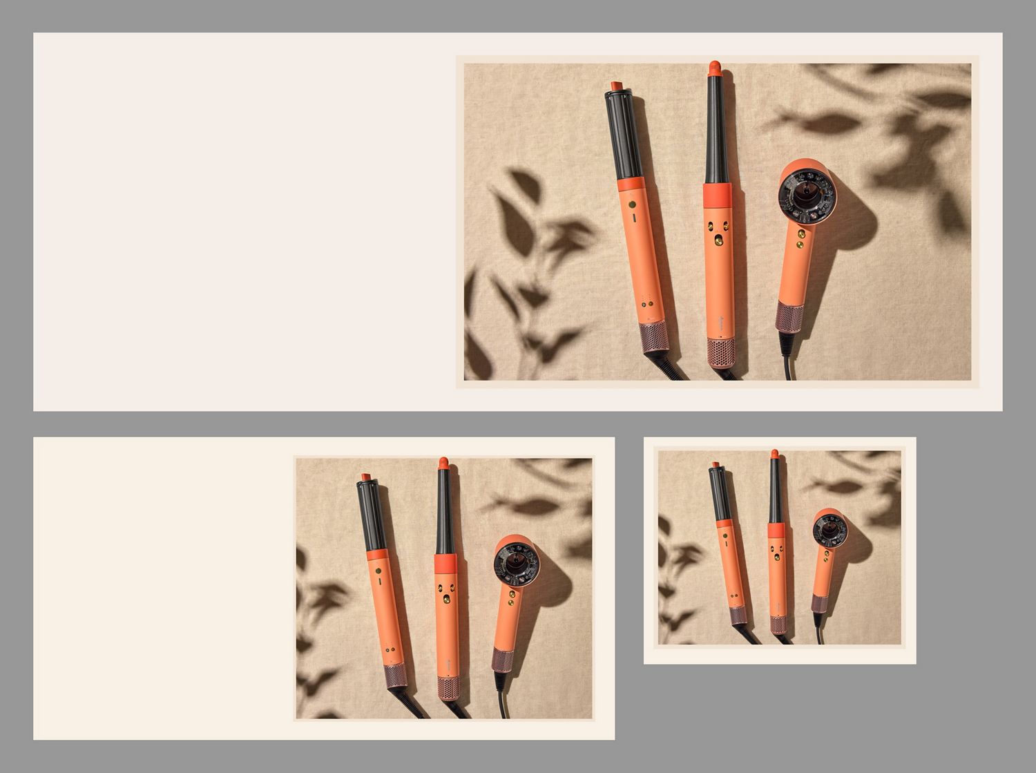 Dyson Beauty devices in the new Ceramic apricot colourway.