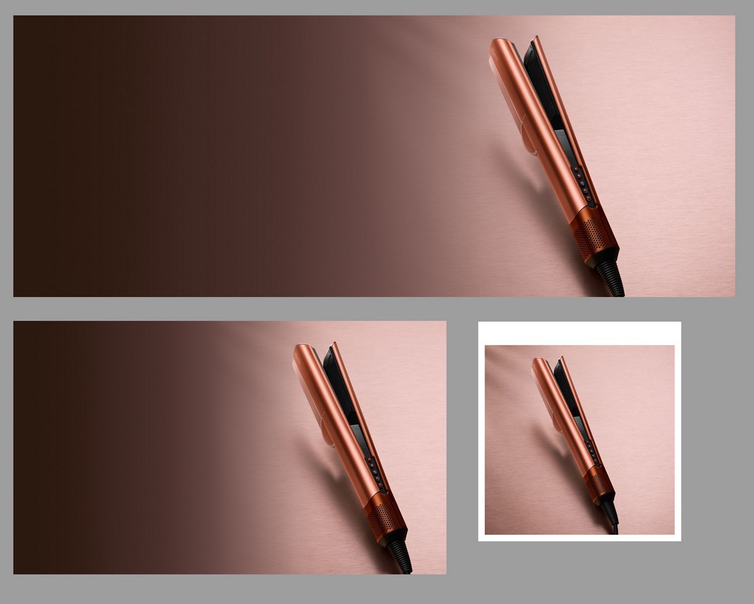 Dyson Airstrait dryer and straightener in Amber silk.