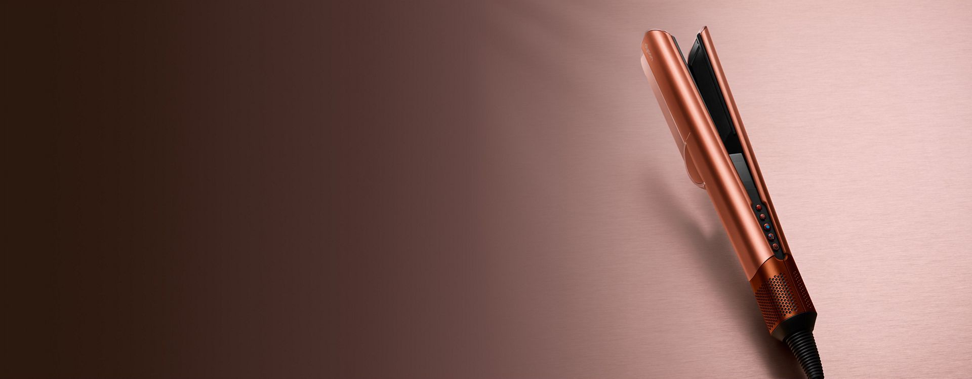 Dyson Airstrait dryer and straightener in Amber silk.