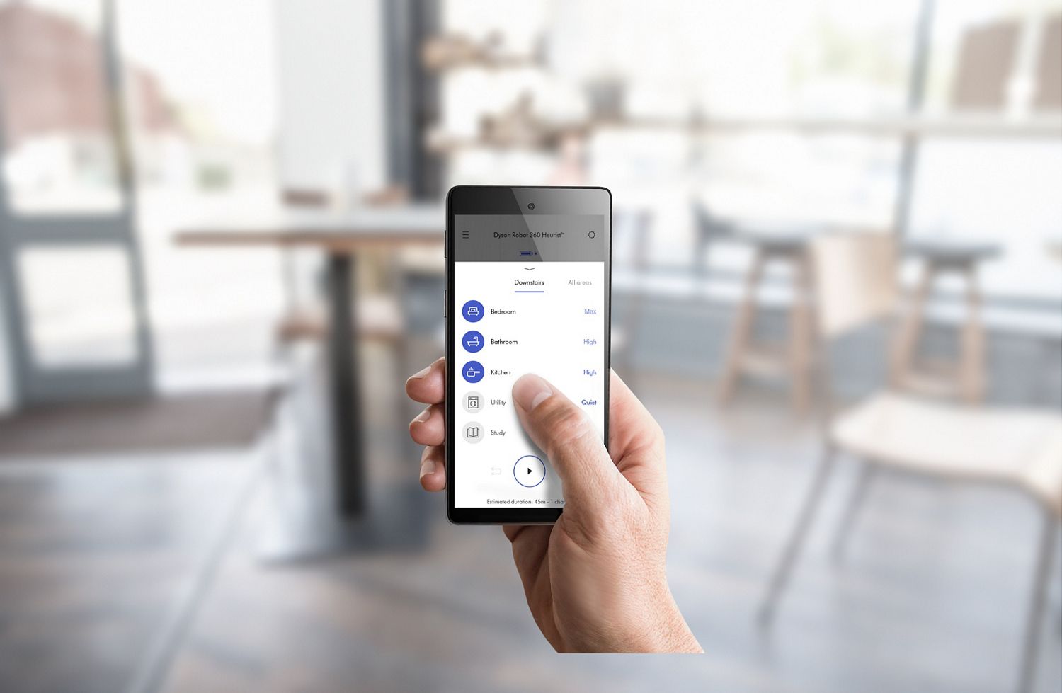 MyDyson app being used out of the home