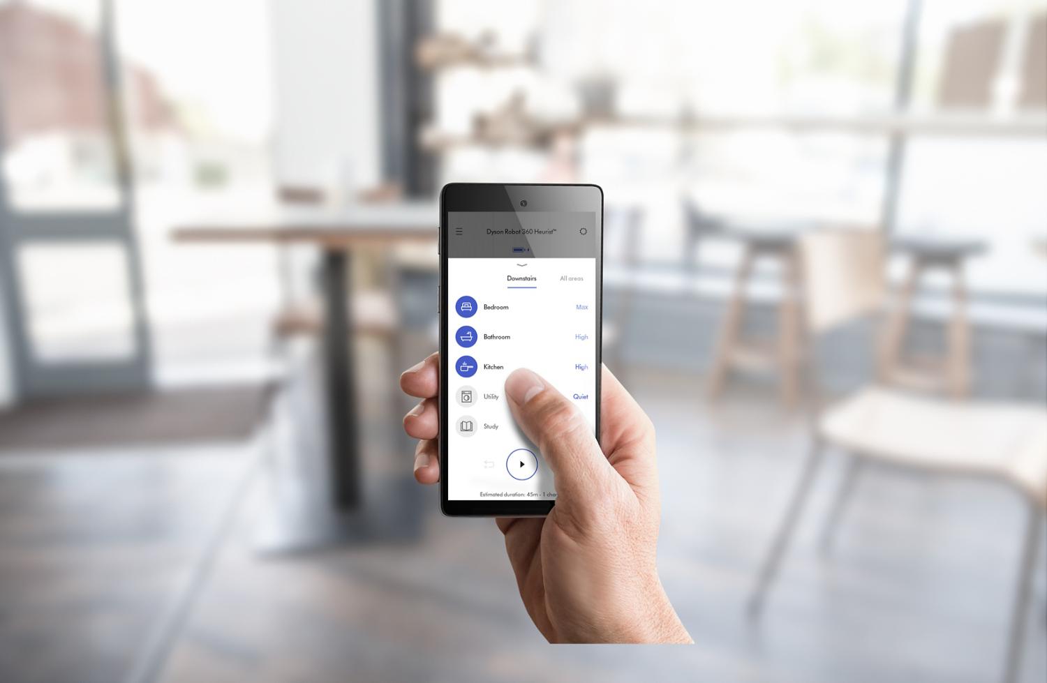 L'application MyDyson utilisé en dehors de la maison