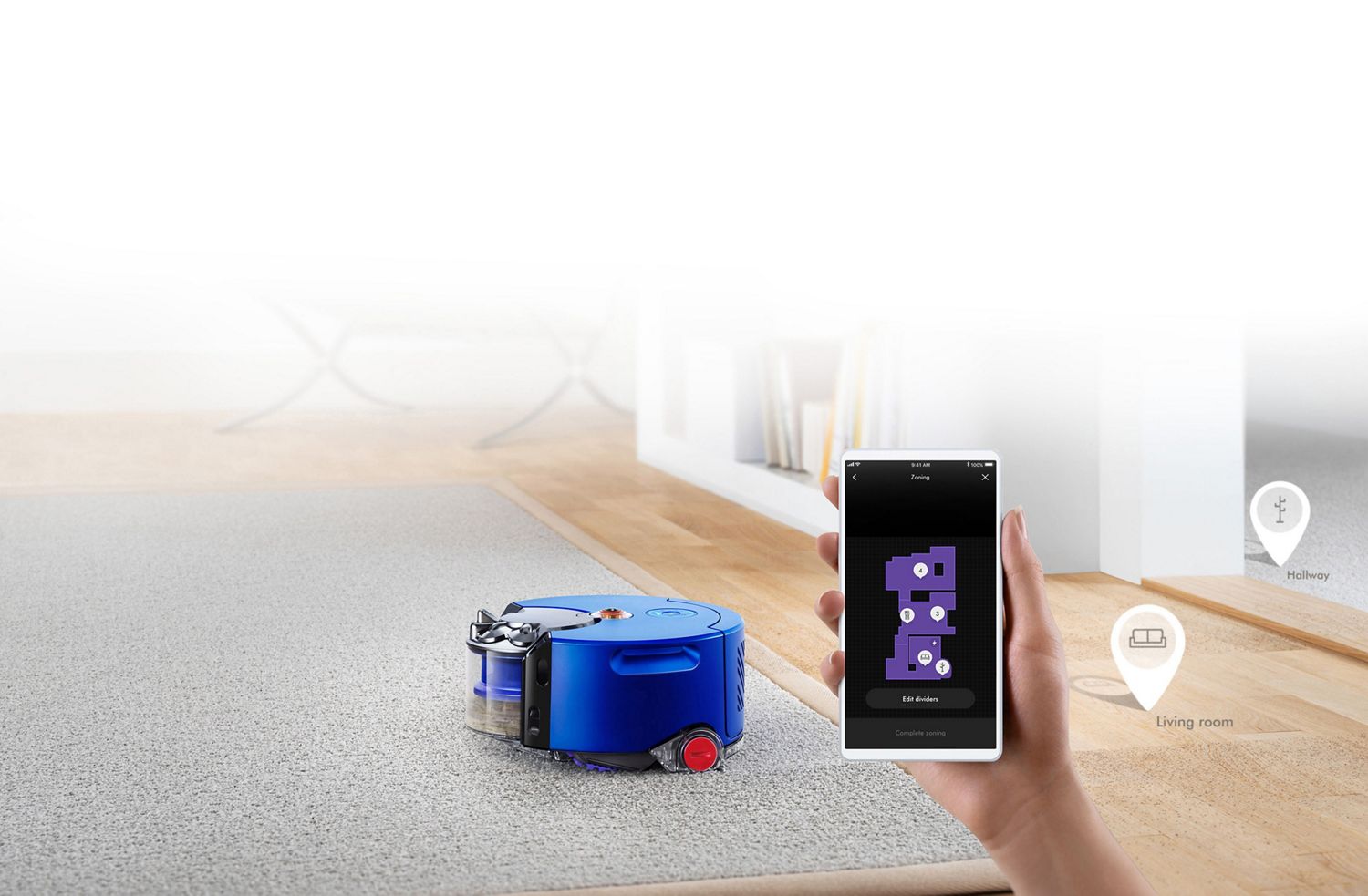 Rooms being labelled using the Dyson Link app