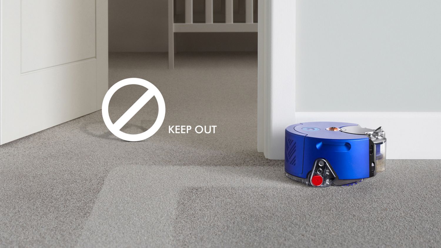 Dyson robot vacuum passing a no-go area