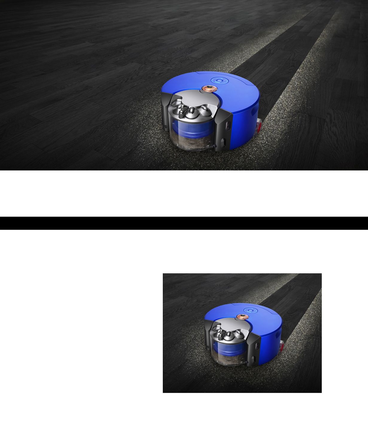 Dyson robot vacuum powerfully cleaning a carpet