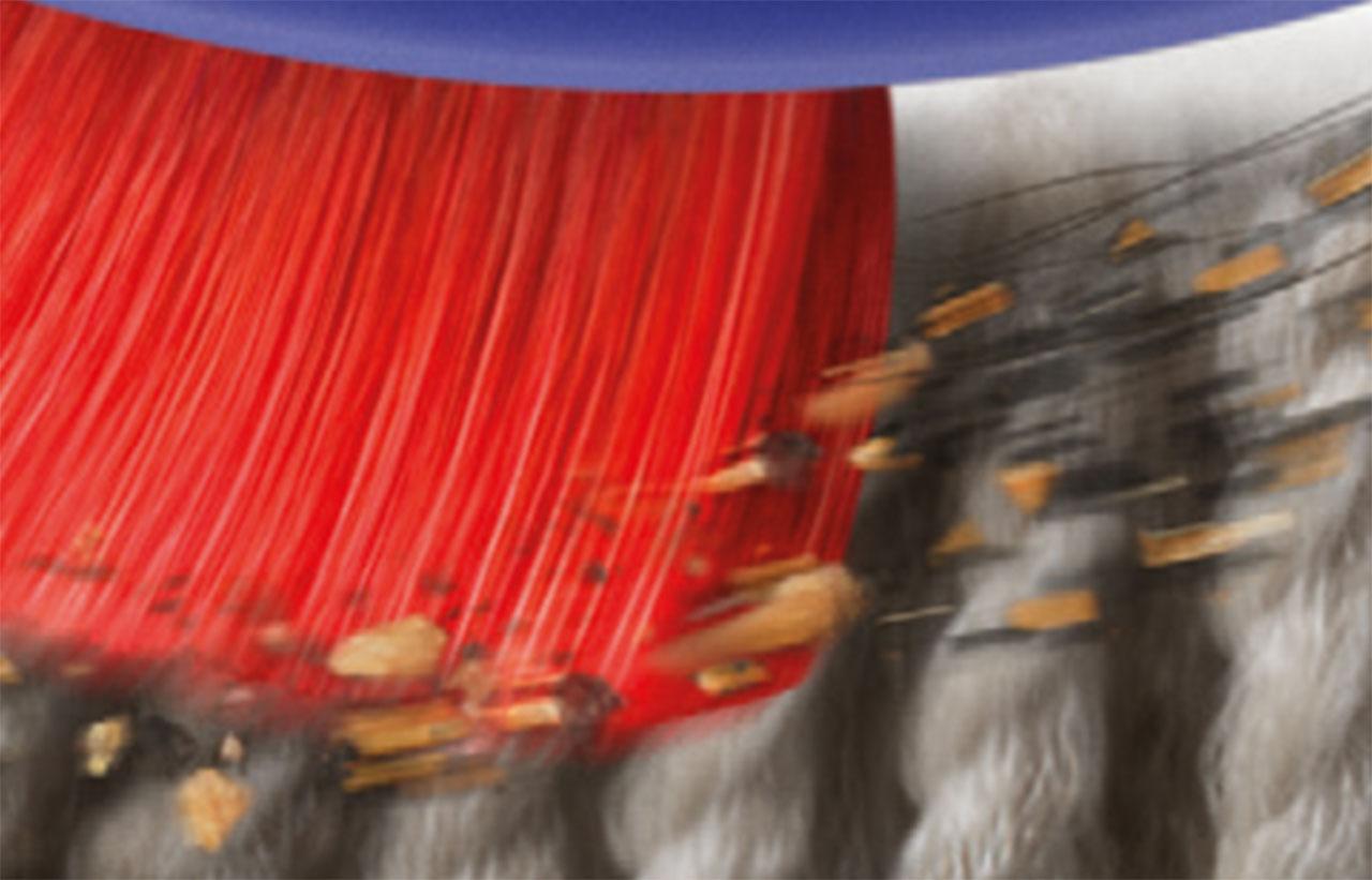 Nylon bristles on the Digital Motorbar XL™ cleaner head brush bar