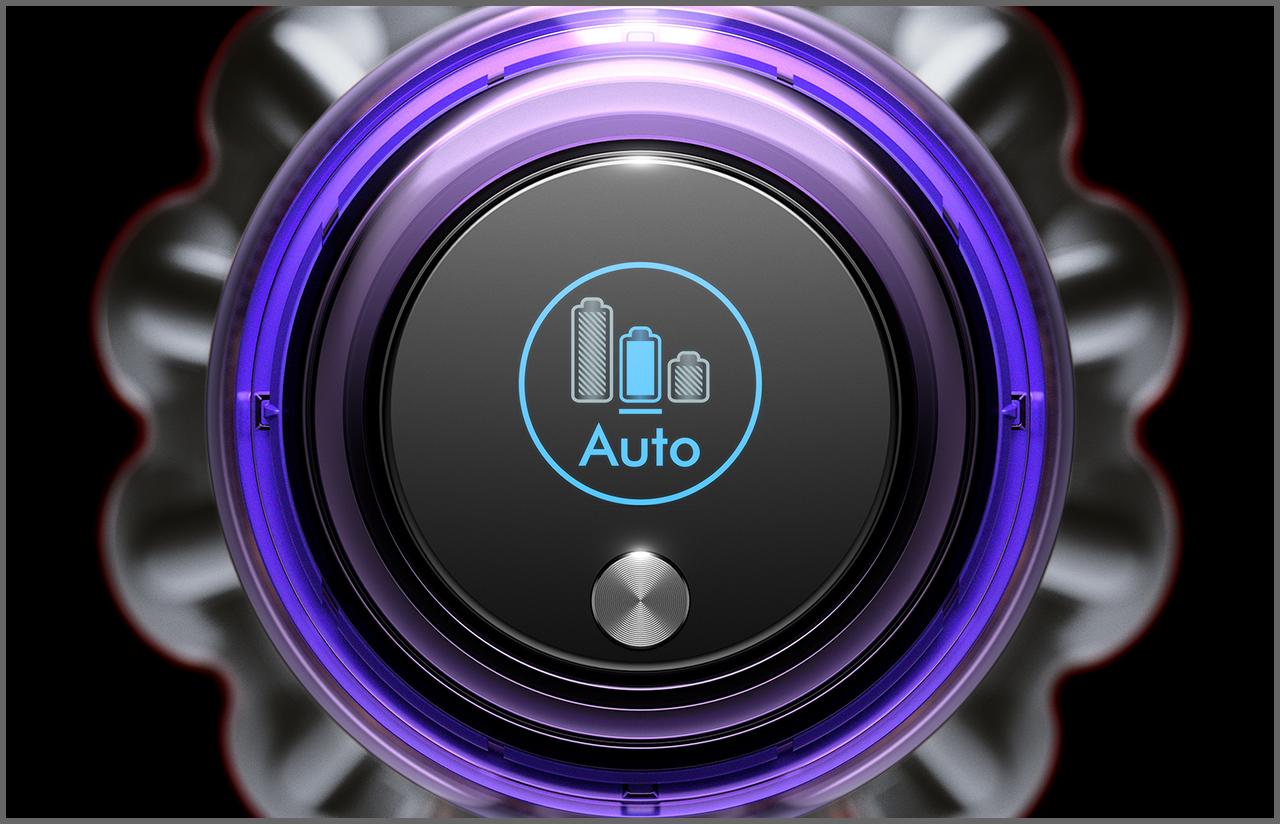 Dyson Outsize vacuum LCD screen showing countdown