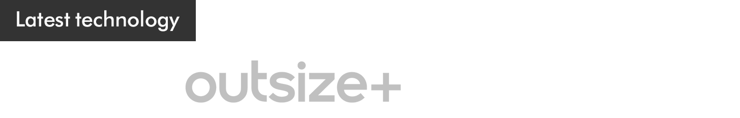 Dyson Outsize+ logo with latest technology badge