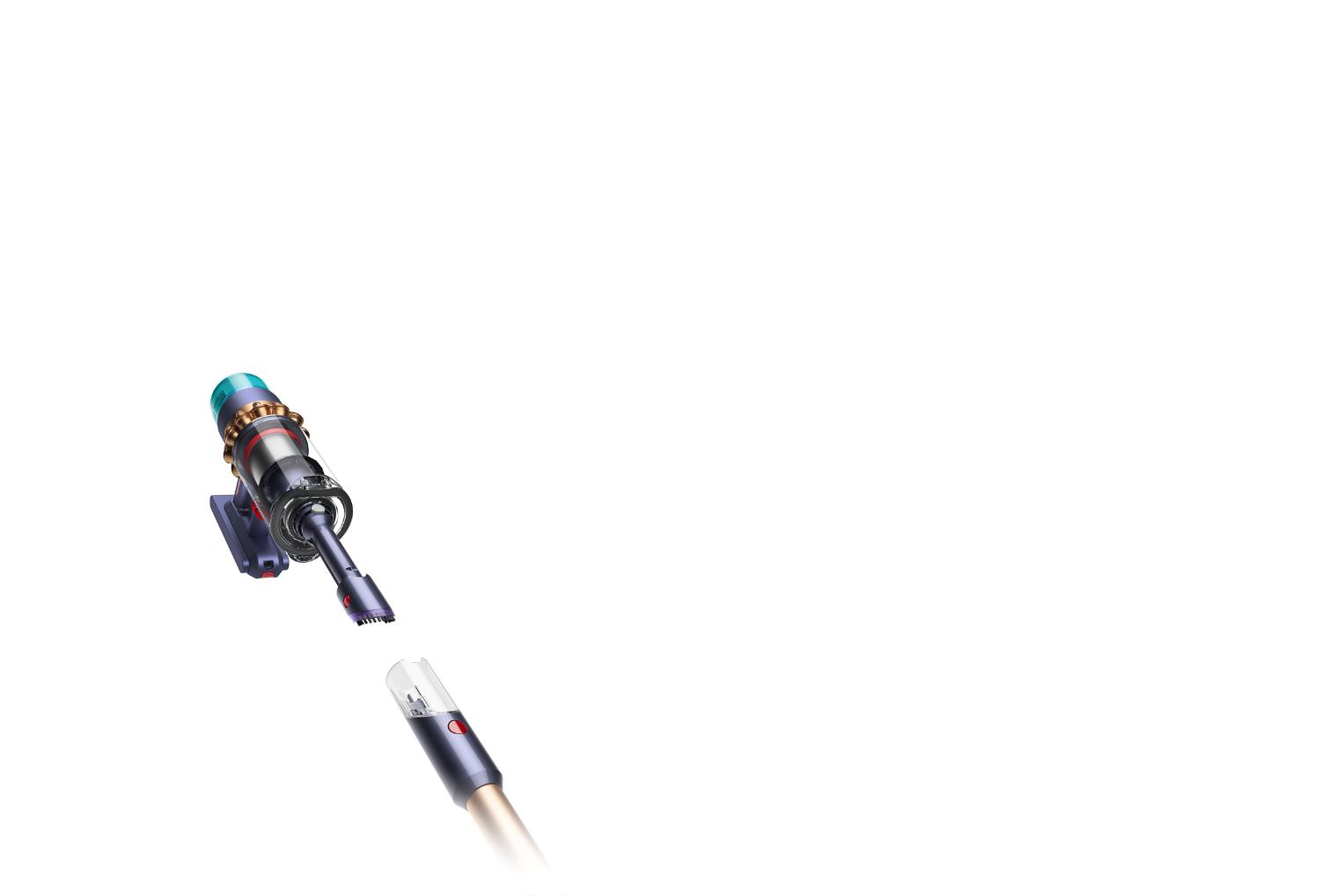 Dyson Gen5detect vist med det indbyggede støv- og spalteværktøj.