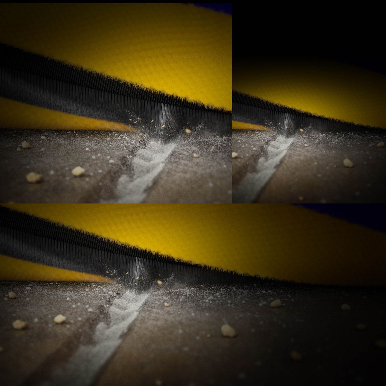 Close up of the LED screen showing sizes and quantities of particles removed during cleaning.