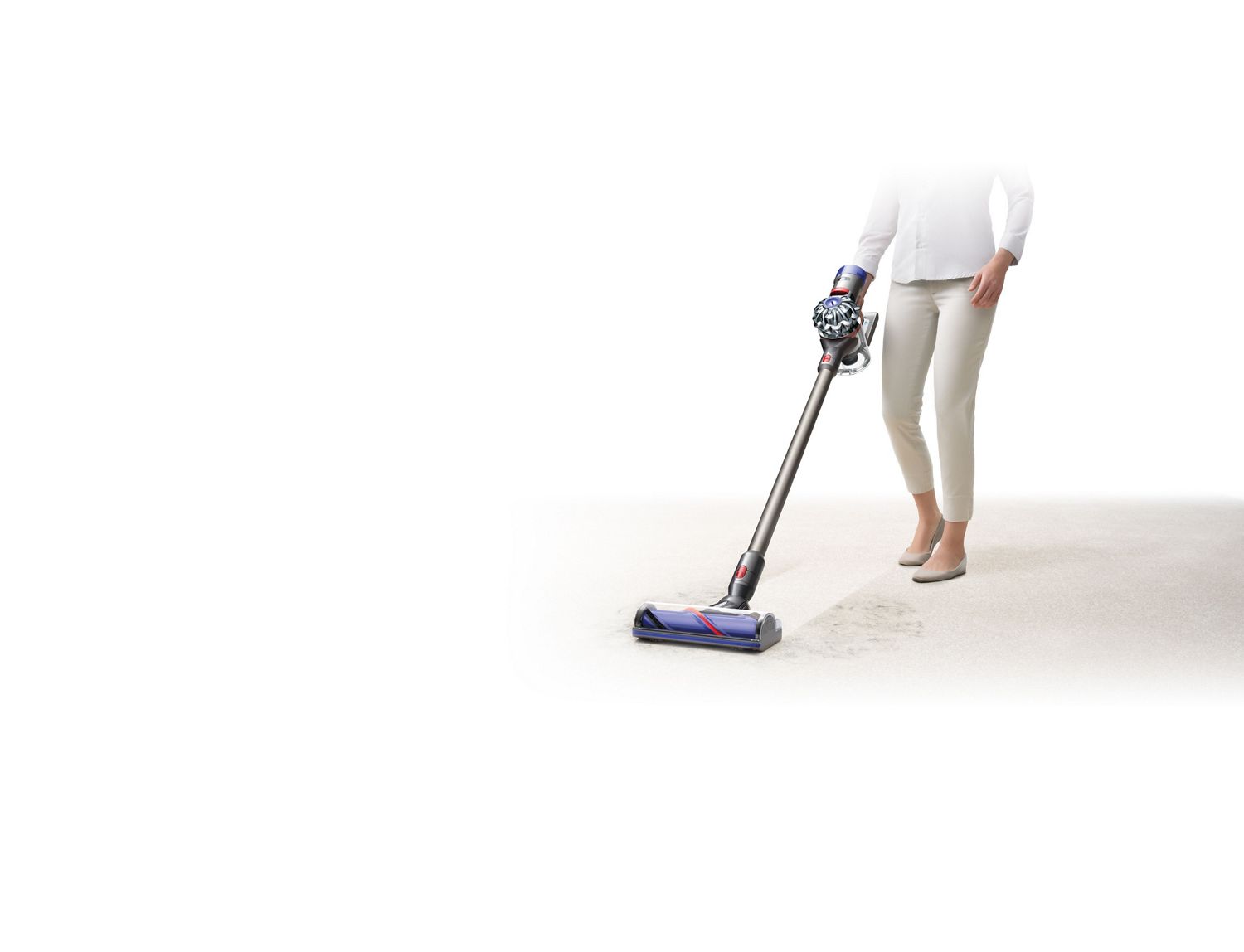 Dyson V8 being used