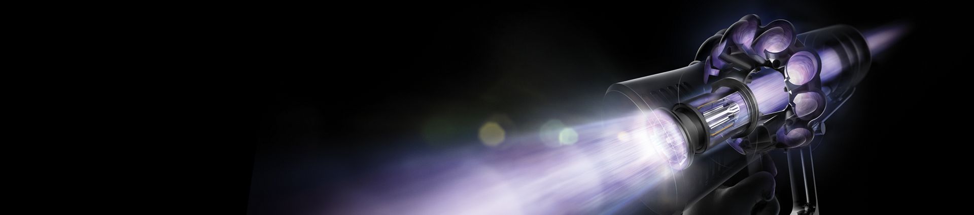 Gráfico do ar se movendo através do aspirador Dyson Cyclone V10 ™