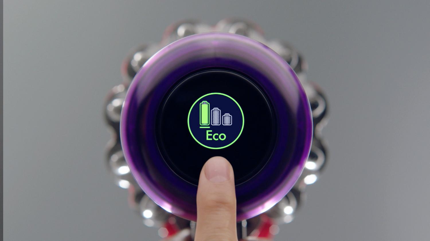 Dyson V11™ rengøringstilstand bliver skiftet på LCD skærmen