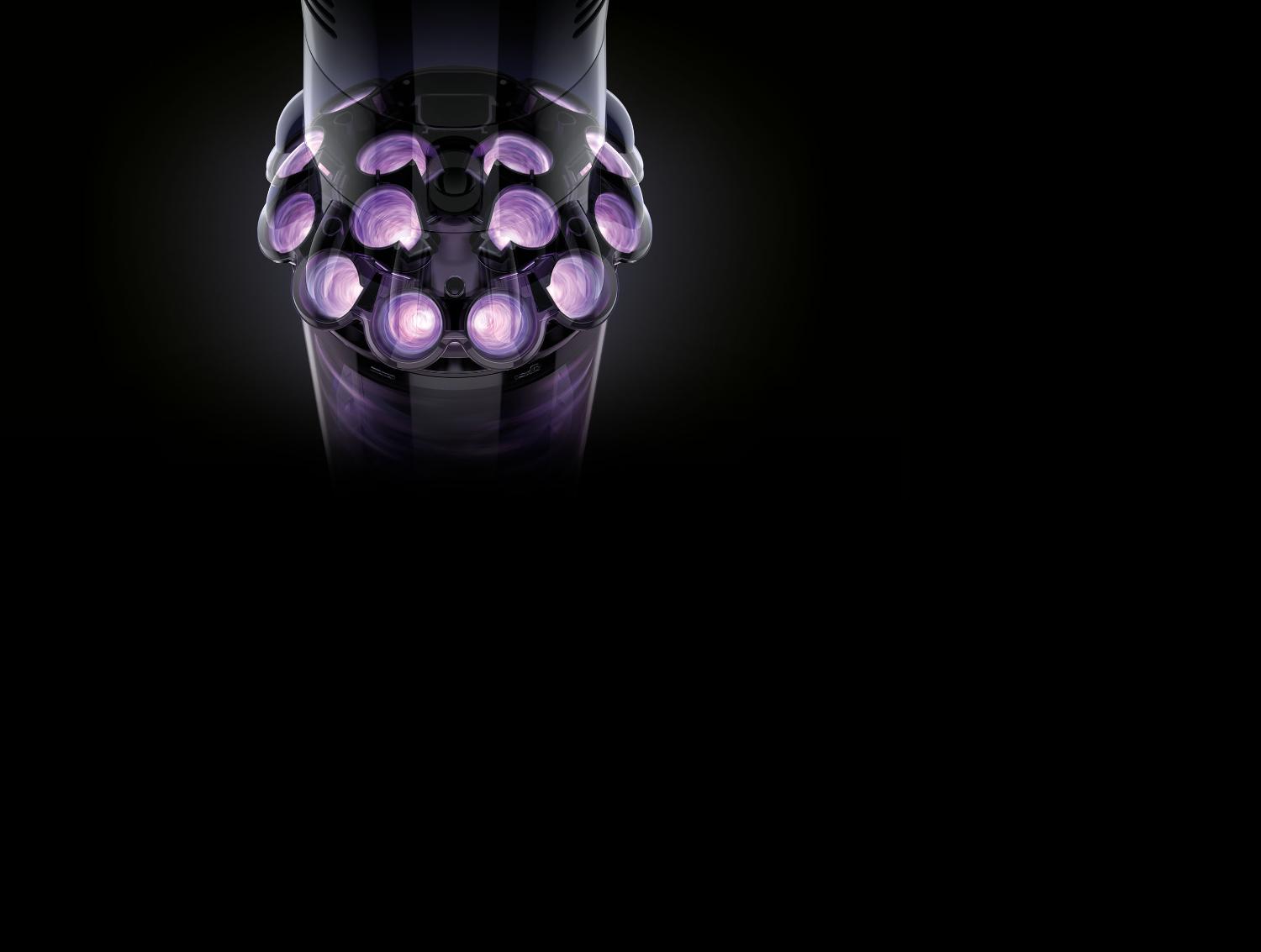 Graphic of Dyson Cyclone V10™ vacuum cyclone array