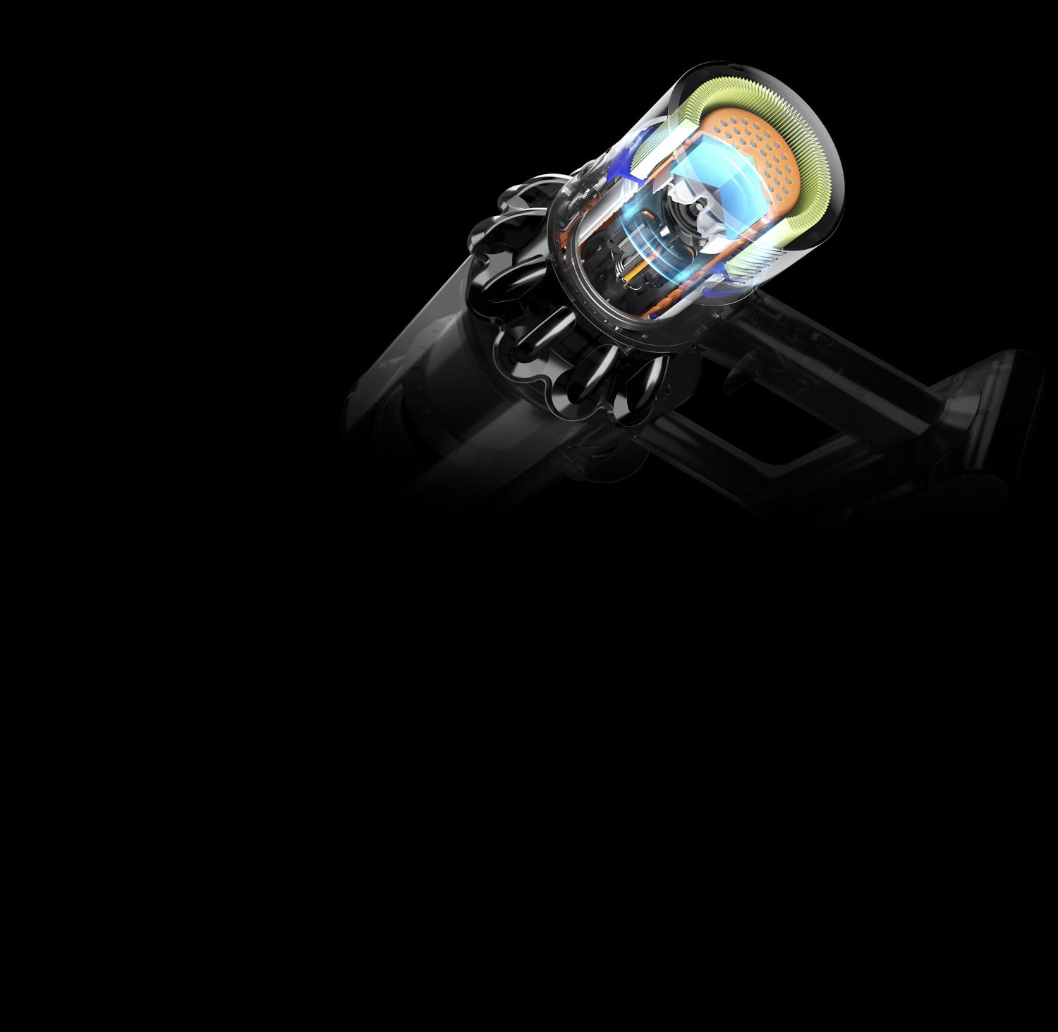 Graphic of Dyson Cyclone V10™ vacuum acoustic system