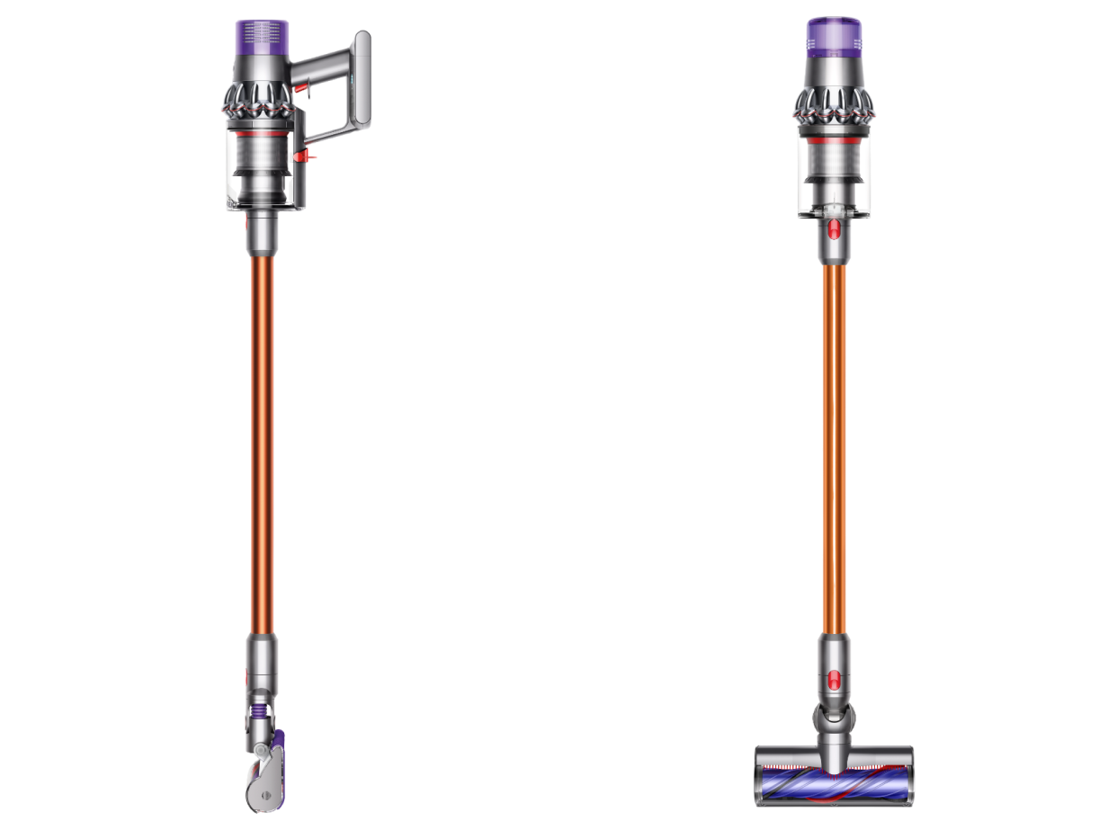 Dyson Cyclone V10 fluffyクリーナーの横面と正面図