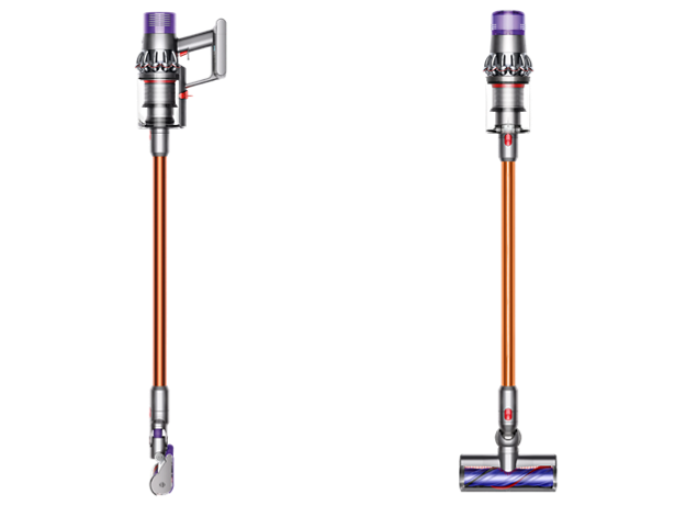 Dyson Cyclone V10 fluffyクリーナーの横面と正面図