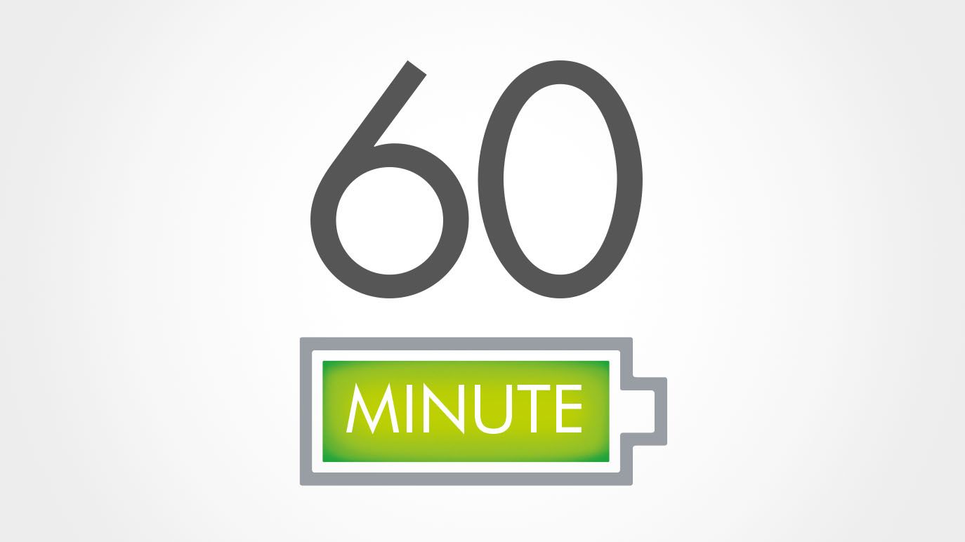 Graphical number 60 and battery icon Graphical number 60 and battery icon