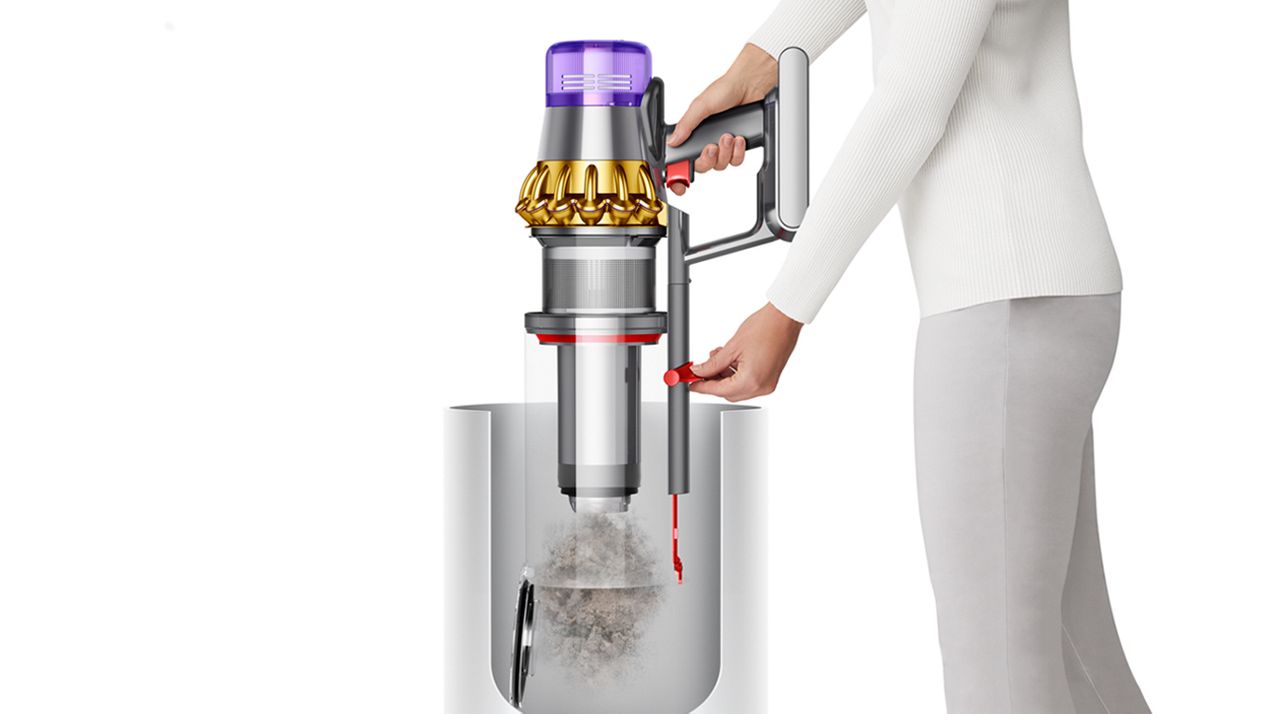 Dyson Outsize vacuum being emptied into bin