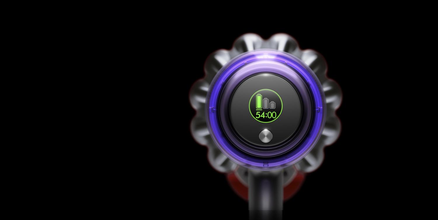Écran de l’aspirateur Dyson V11™ affichant l’autonomie restante