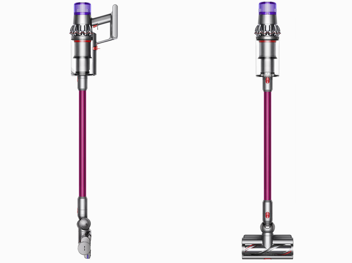 Dyson V11 Torque Drive cordless stick vacuum side and front views
