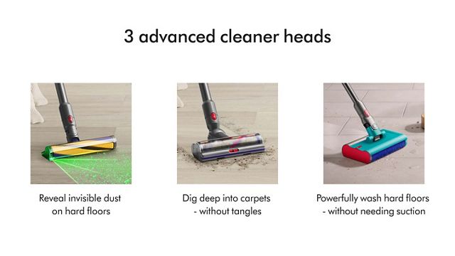 Dyson V15s Detect Submarine weight distribution illustration