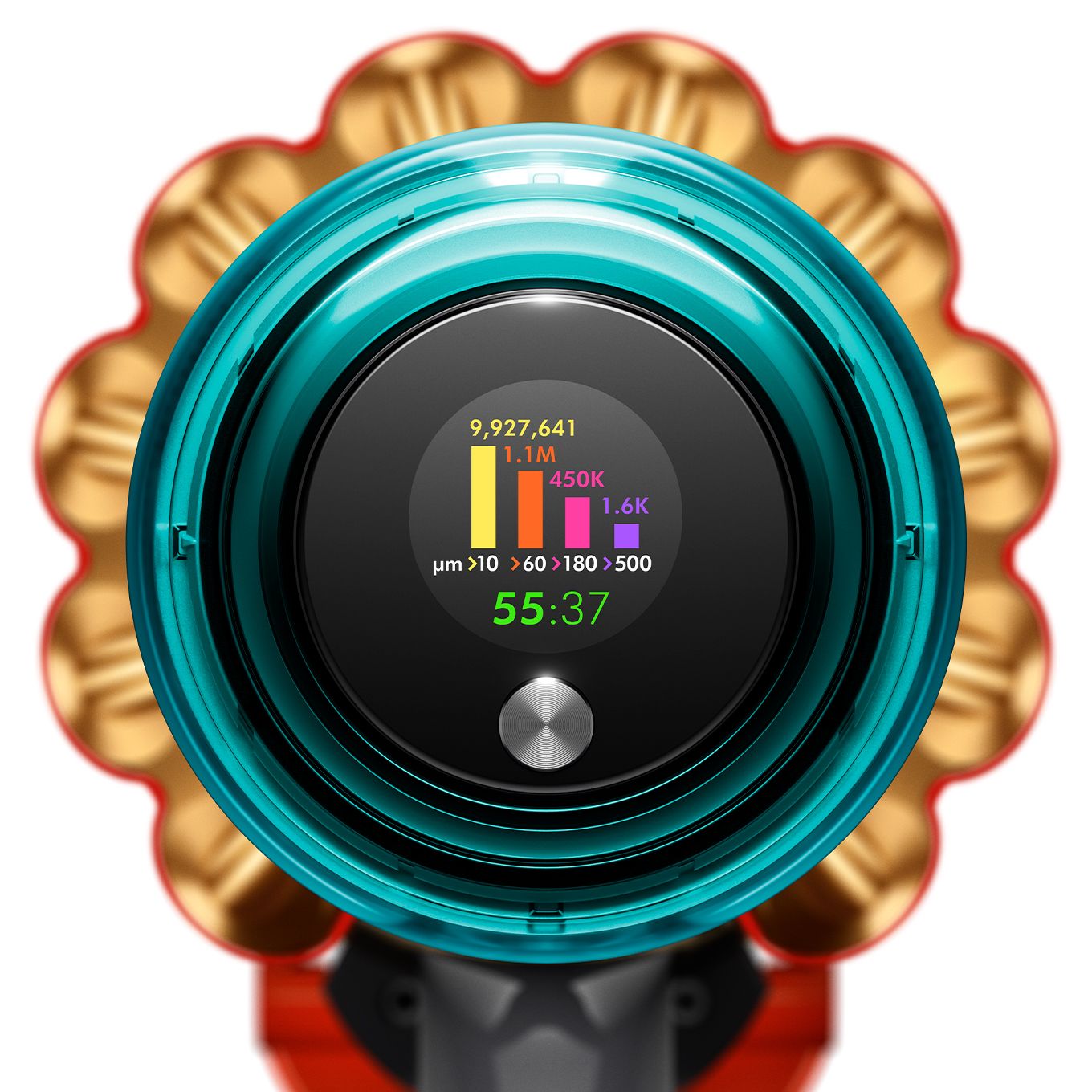 ЖК-экран Dyson, отображающий количество частиц ЖК-экран Dyson, отображающий количество частиц