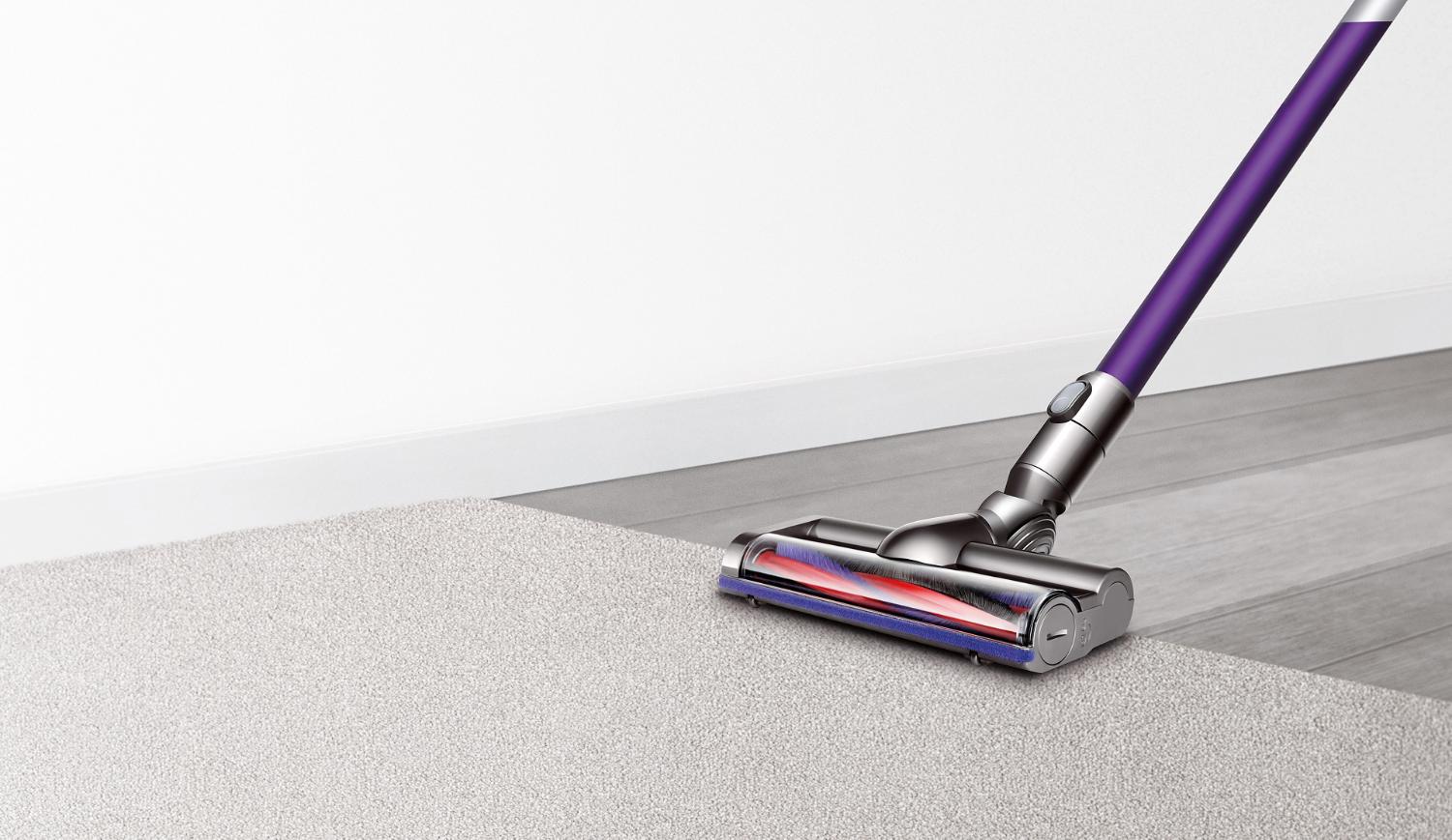 Cleaner head on carpet