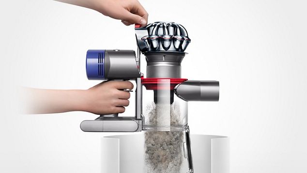 Dyson V7 cordless vacuum cleaner bin emptying mechanism