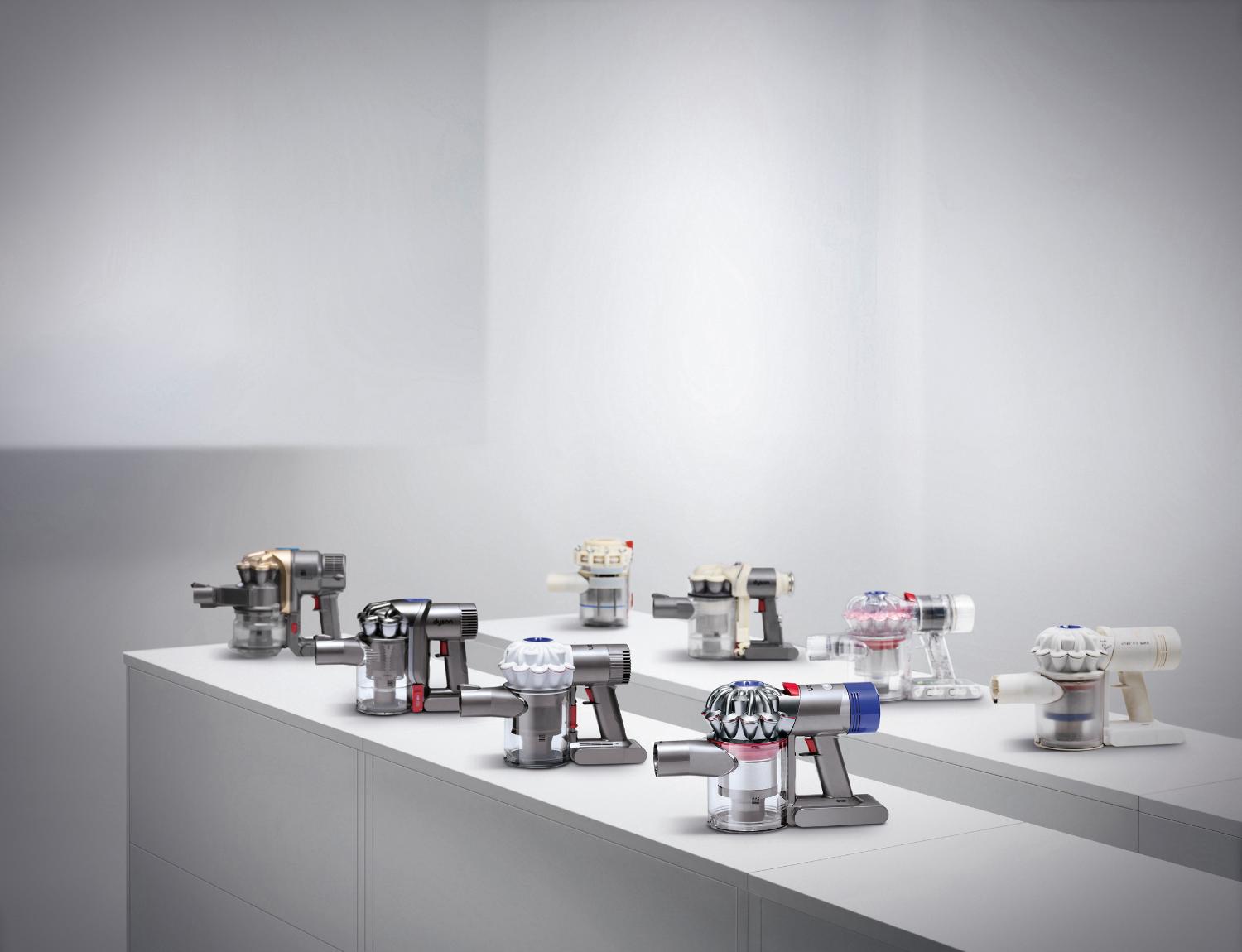 Selection of Dyson vacuums and prototypes