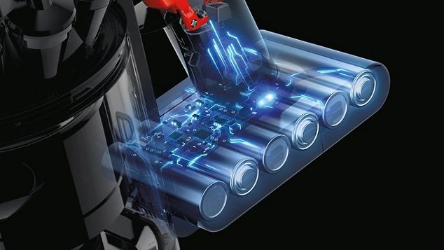Darstellung des Innenlebens des Dyson V8 Akkus