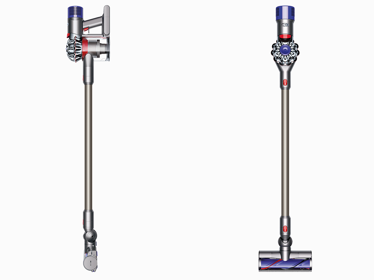 Vista frontale e laterale di Dyson V8 Motorhead