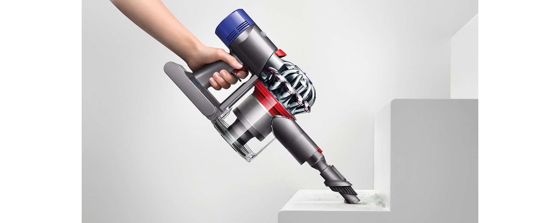 Dyson V8 being used as a handheld 