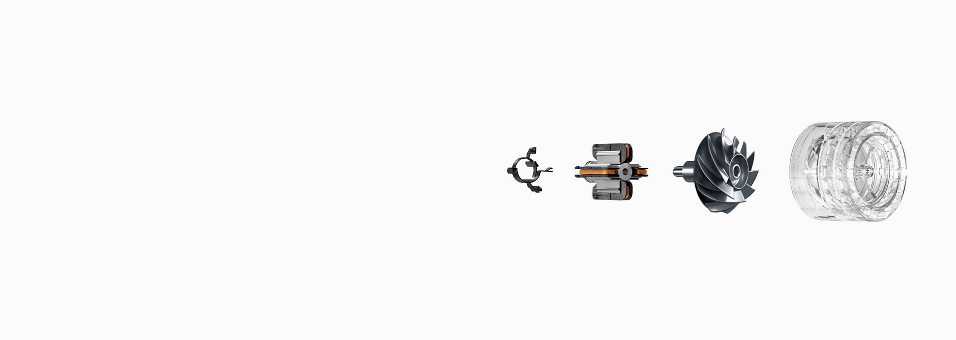Diverse parti del motore Dyson Hyperdymium